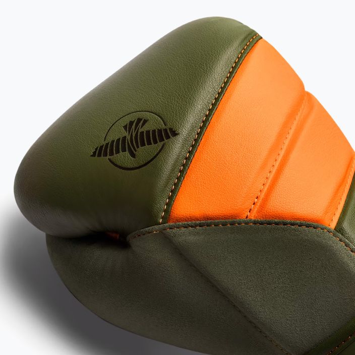 Hayabusa T3 green/orange boxing gloves 3