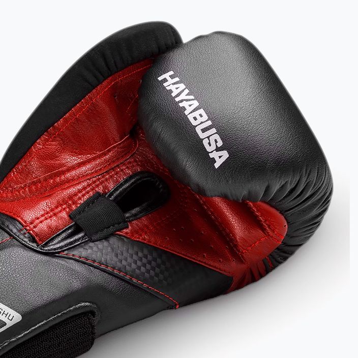 Hayabusa T3 black/red boxing gloves 6