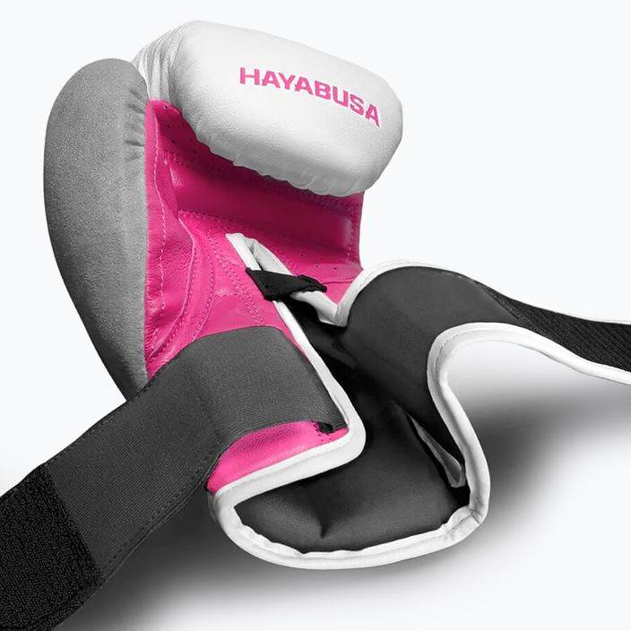 Hayabusa T3 boxing gloves white and pink T314G 9