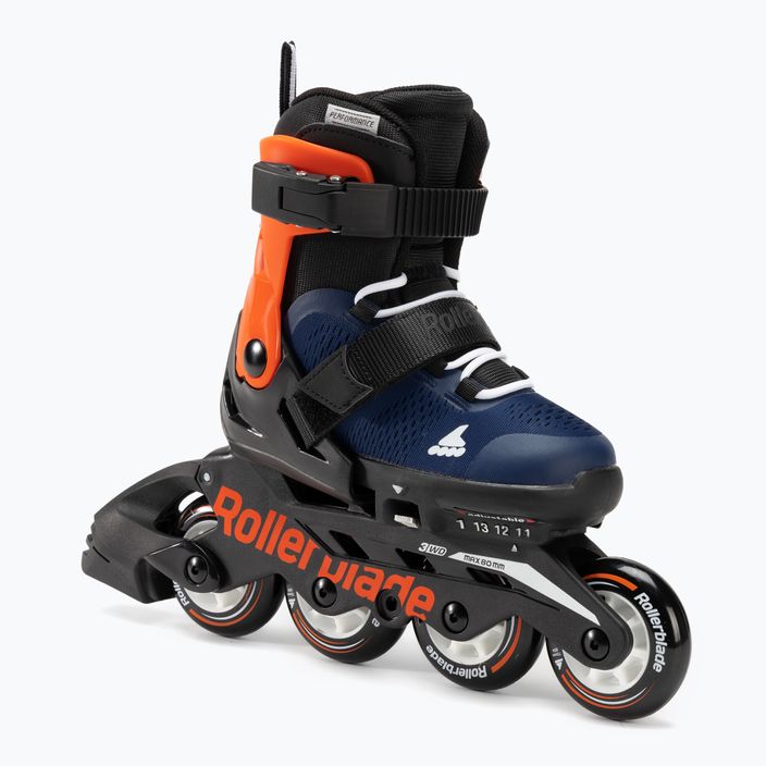 Rollerblade Microblade children's skates navy blue and orange 07221900 174