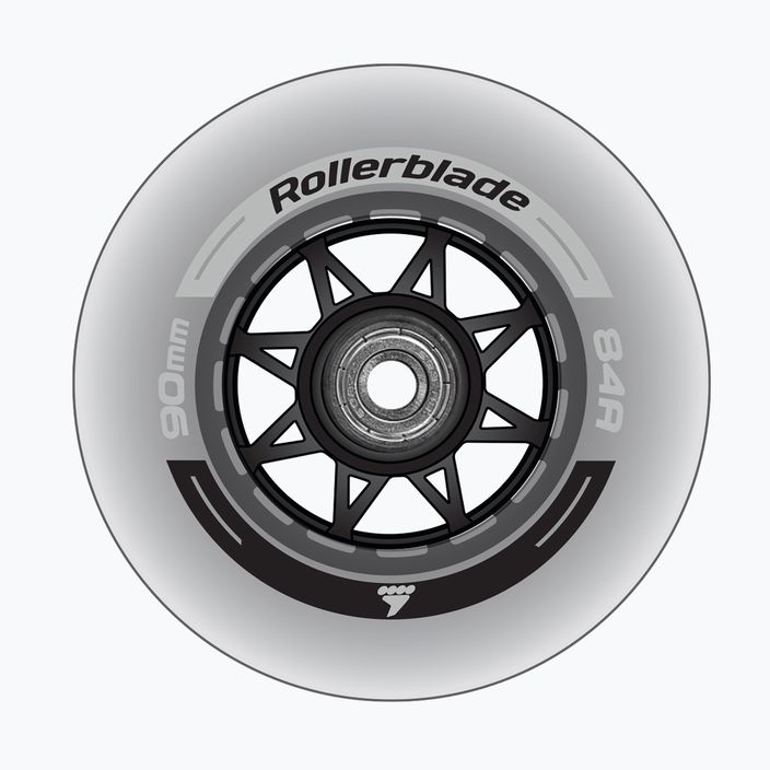 Rollerblade Wheels XT 90 mm/84A + SG9 8 pcs clear rollerblade wheels with bearings.