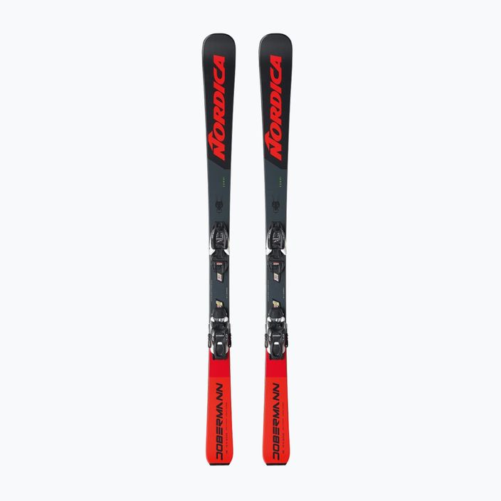 Children's downhill skis Nordica Doberman Combi Pro S + J7.0 FDT black/red 6