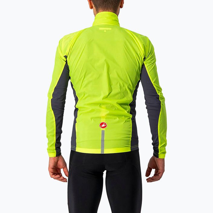 Men's Castelli Squadra Stretch electric lime/dark gray cycling jacket 2