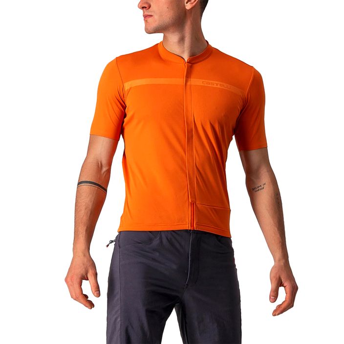 Men's Castelli Unlimited Allroad orange rust cycling jersey 2