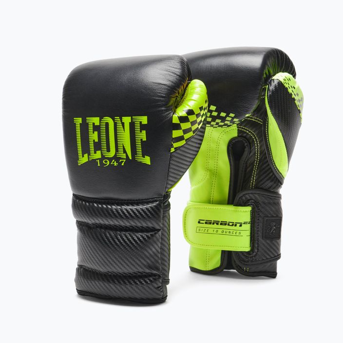 LEONE 1947 Carbon22 black-green boxing gloves GN222 7