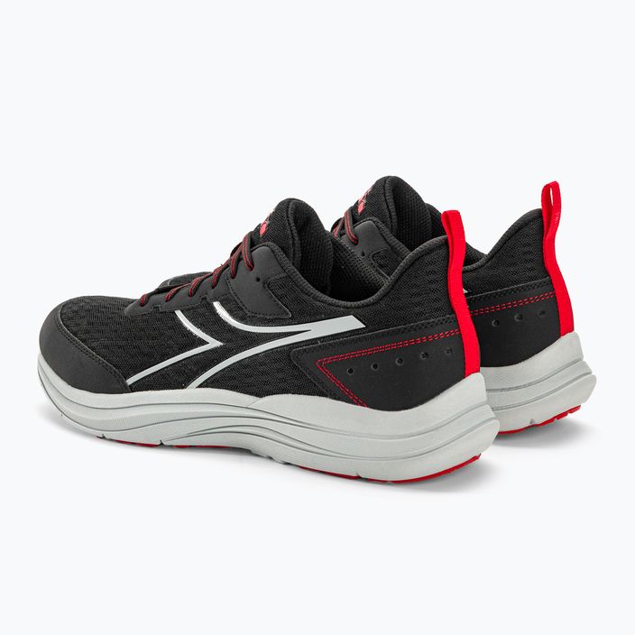 Men's Diadora Snipe black/silver/red running shoes 3