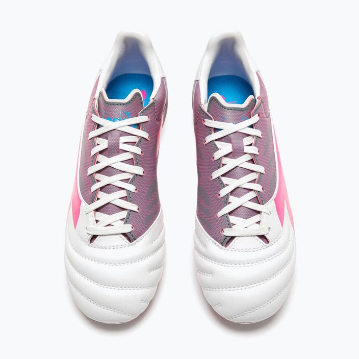 Men's Diadora Brasil Elite Veloce GR LPU football boots white/pink fluo/blue fluo 13