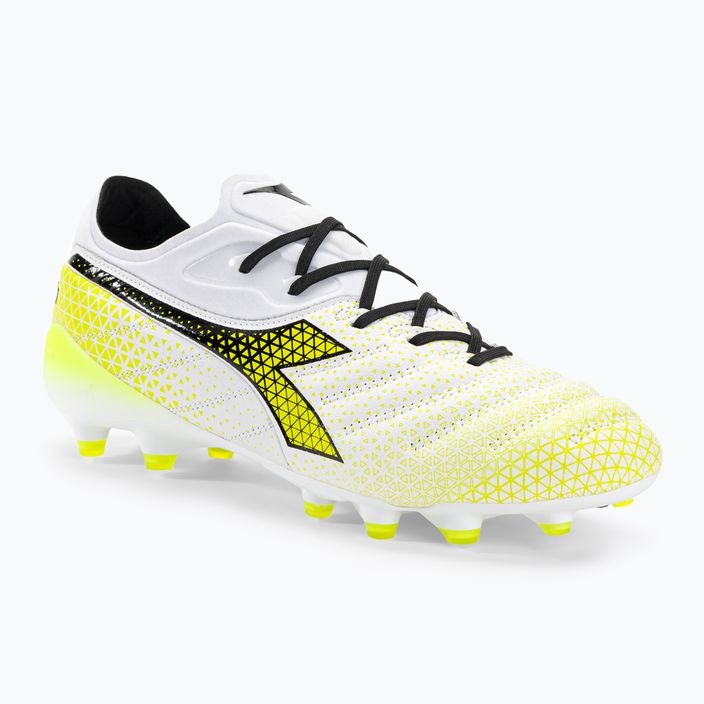 Men's Diadora Brasil Elite Tech GR LPX football boots white/black/fluo yellow