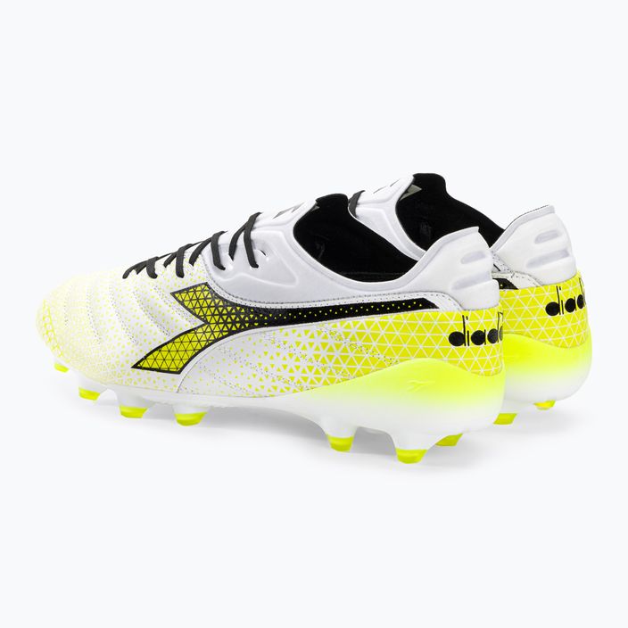 Men's Diadora Brasil Elite Tech GR LPX football boots white/black/fluo yellow 3