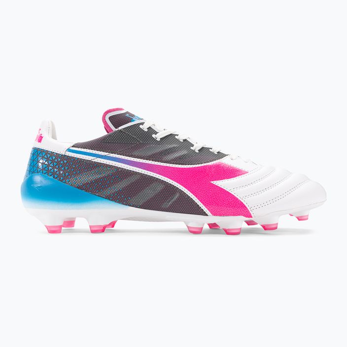 Men's Diadora Brasil Elite Veloce GR ITA LPX football boots white/pink fluo/blue fluo 2