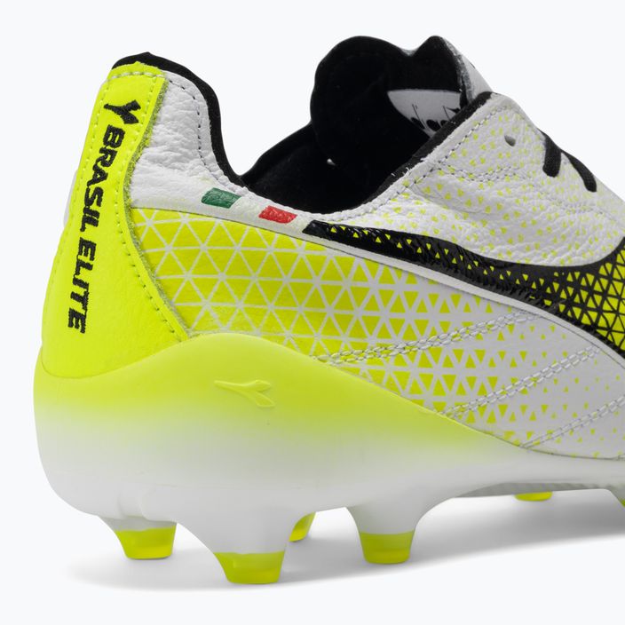 Men's Diadora Brasil Elite Tech GR ITA LPX football boots white/black/fluo yellow 9