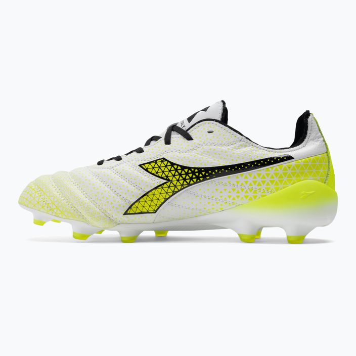 Men's Diadora Brasil Elite Tech GR ITA LPX football boots white/black/fluo yellow 10