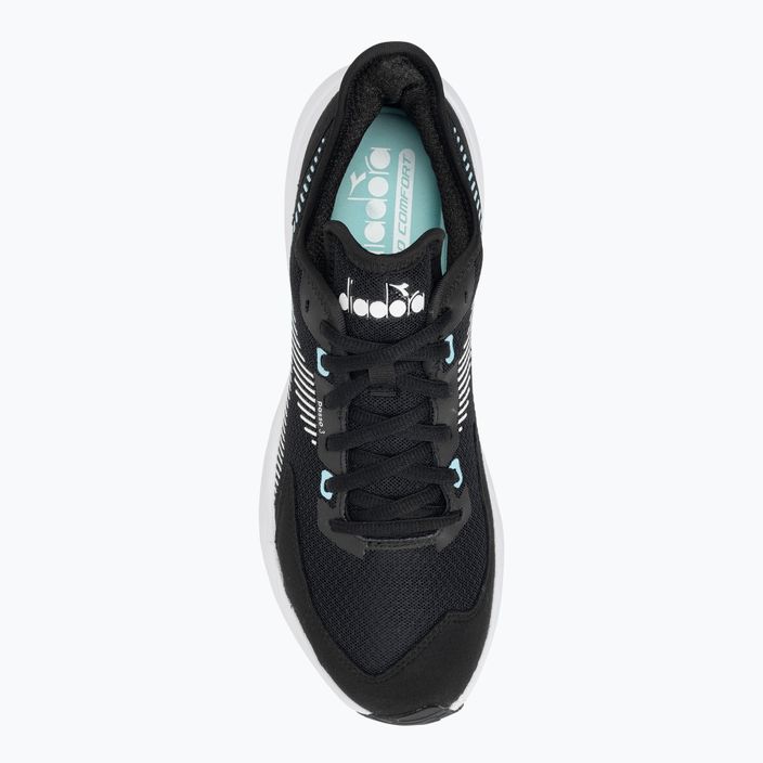 Women's running shoes Diadora Passo 3 black/white/aruba blue 6