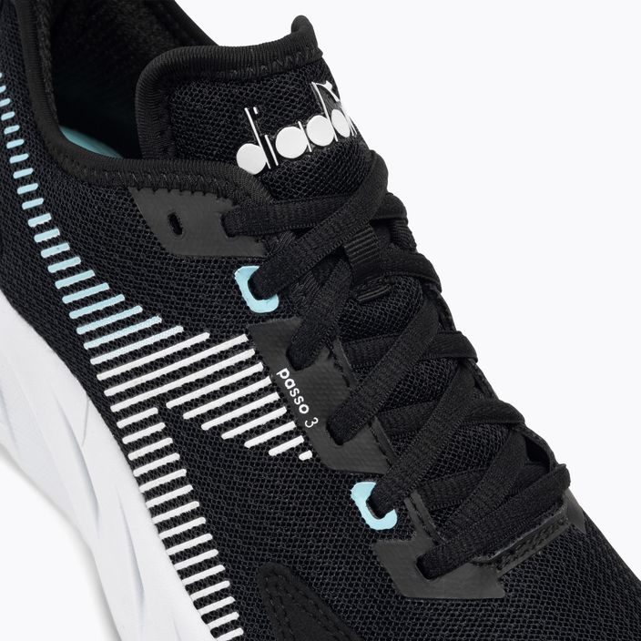 Women's running shoes Diadora Passo 3 black/white/aruba blue 8