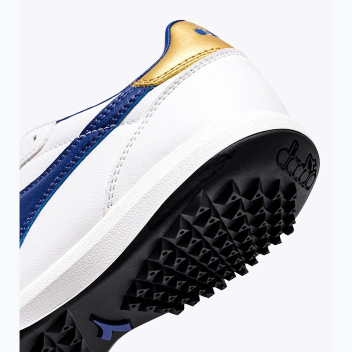 Men's football boots Diadora Brasil 2 R TFR white/blue/gold 9