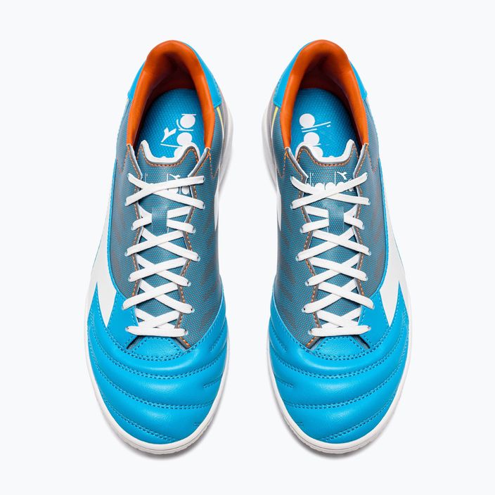 Men's Diadora Brasil Elite Veloce GR TFR football boots blue fluo/white/orange 11