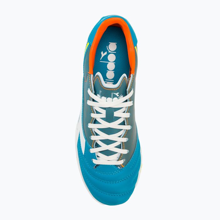 Men's Diadora Brasil Elite Veloce GR TFR football boots blue fluo/white/orange 5