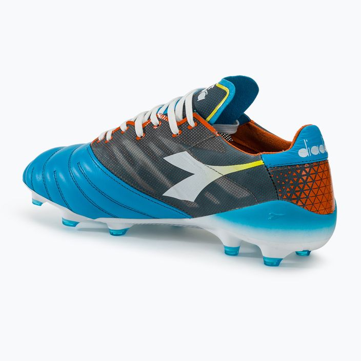 Men's Diadora Brasil Elite Veloce GR ITA LPX blue fluo/white/orange football boots 3