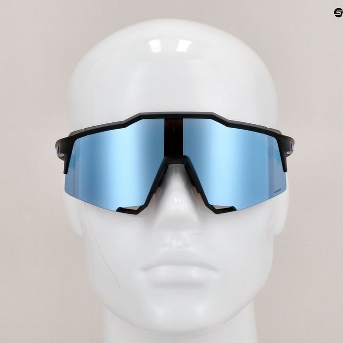 100% Speedcraft matte black/hyper blue multilayer mirror cycling goggles 60007-00004 11