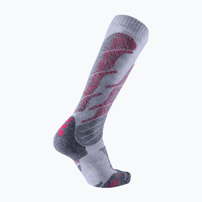 Women's ski socks UYN Ski All Mountain light grey melange/coral 6