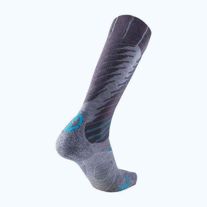 Women's ski socks UYN Ski Comfort Fit grey/turquoise 5