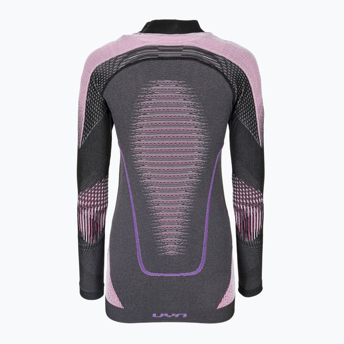 Ladies' thermal sweatshirt UYN Evolutyon UW Shirt Turtle Neck anthracite melange/raspberry/purple 2