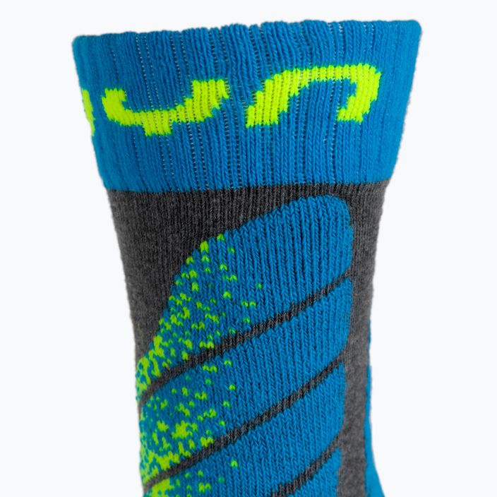 Children's ski socks UYN Ski Junior medium grey melange/turquoise 3