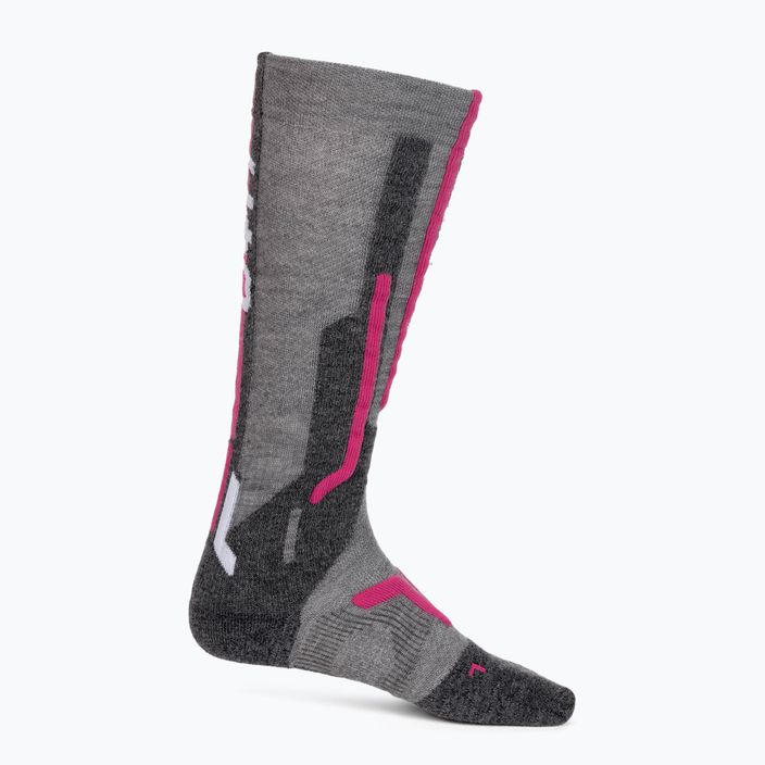 Women's ski socks UYN Ski Merino light grey/pink 2