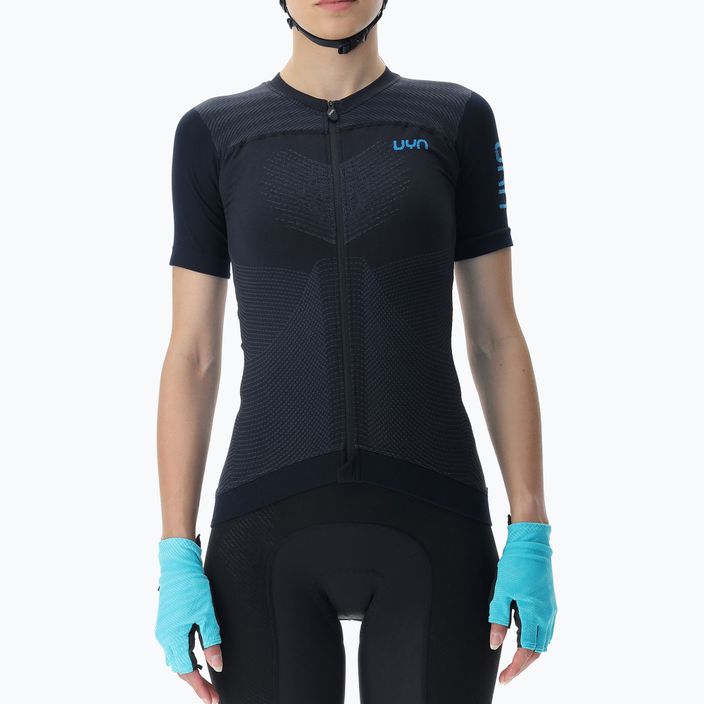 Women's cycling jersey UYN Garda black/peacot