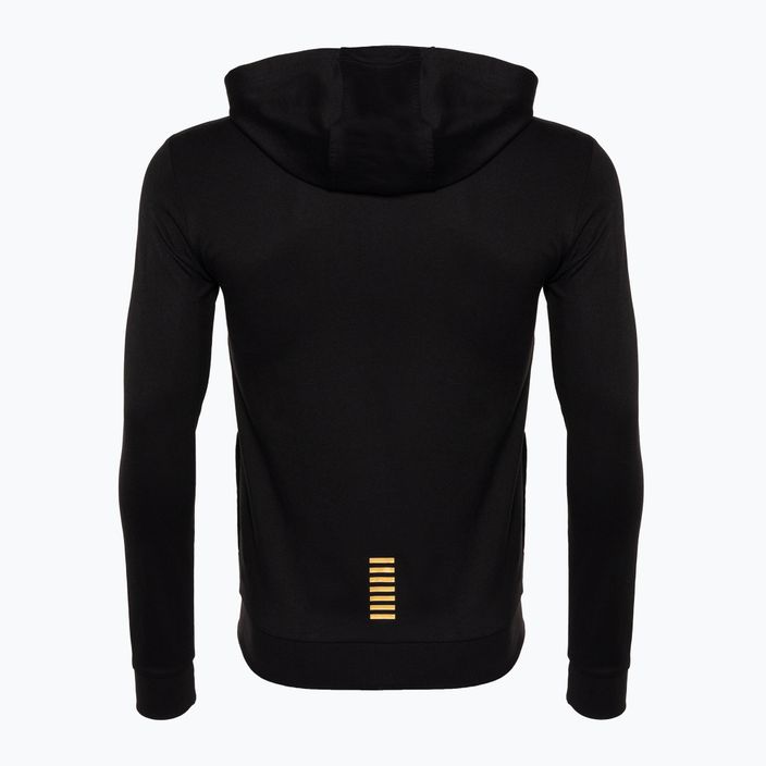 Men's EA7 Emporio Armani Train Core ID Hoodie FZ Coft black/gold logo sweatshirt 2