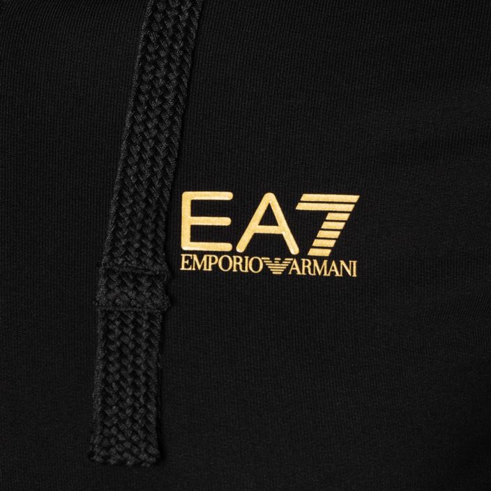 Men's EA7 Emporio Armani Train Core ID Hoodie FZ Coft black/gold logo sweatshirt 3