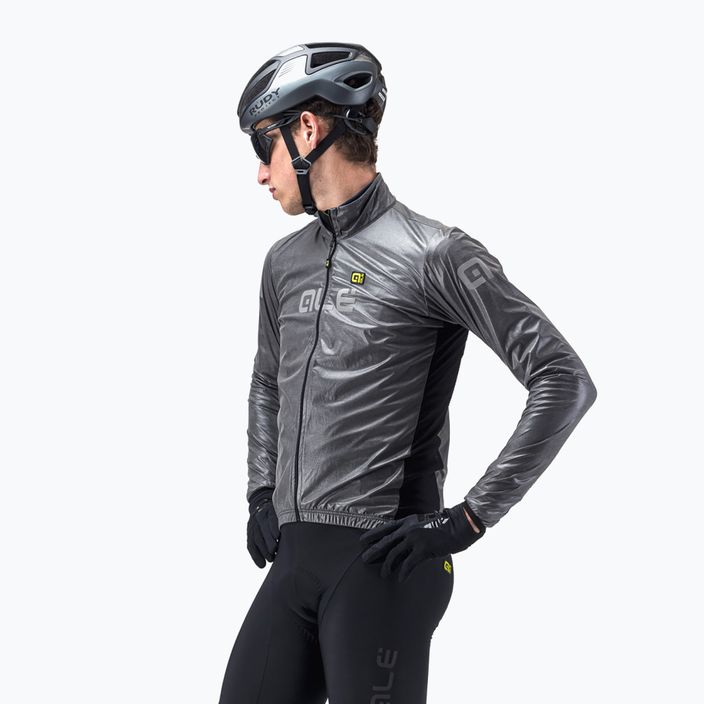 Men's cycling jacket Alé Black Reflective grey L20037401