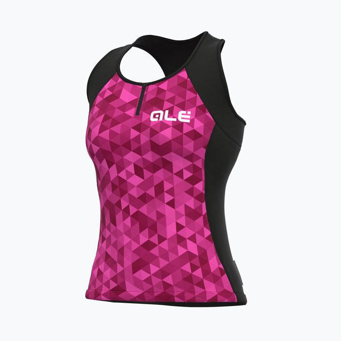 Women's cycling jersey Alé Triangles pink and black L21112543