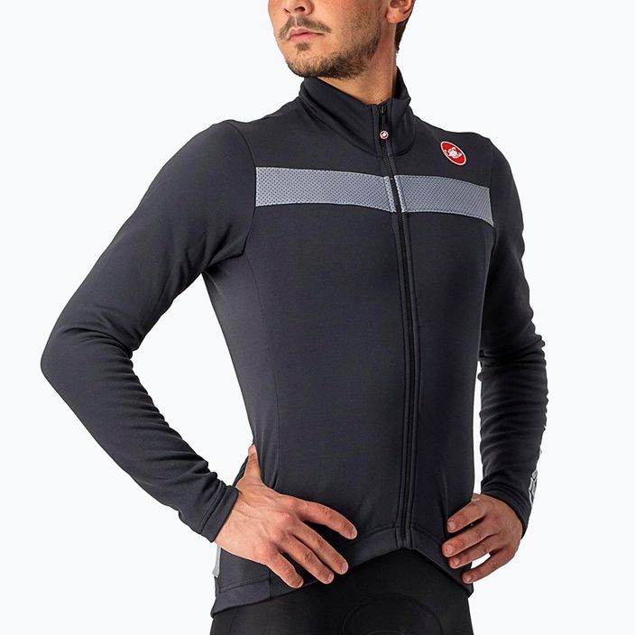 Men's Castelli Puro 3 FZ light black/silver reflex bicycle sweatshirt 3