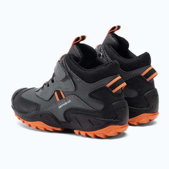 Geox New Savage Abx junior shoes dark grey/orange 3