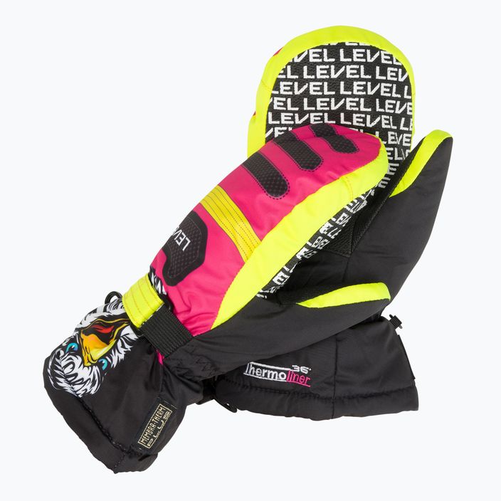 Level Junior Mitt black/yellow children's ski glove