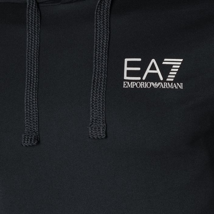 Men's EA7 Emporio Armani Train Logo Series Hoodie Extended Logo Coft night blue/white logo sweatshirt 3
