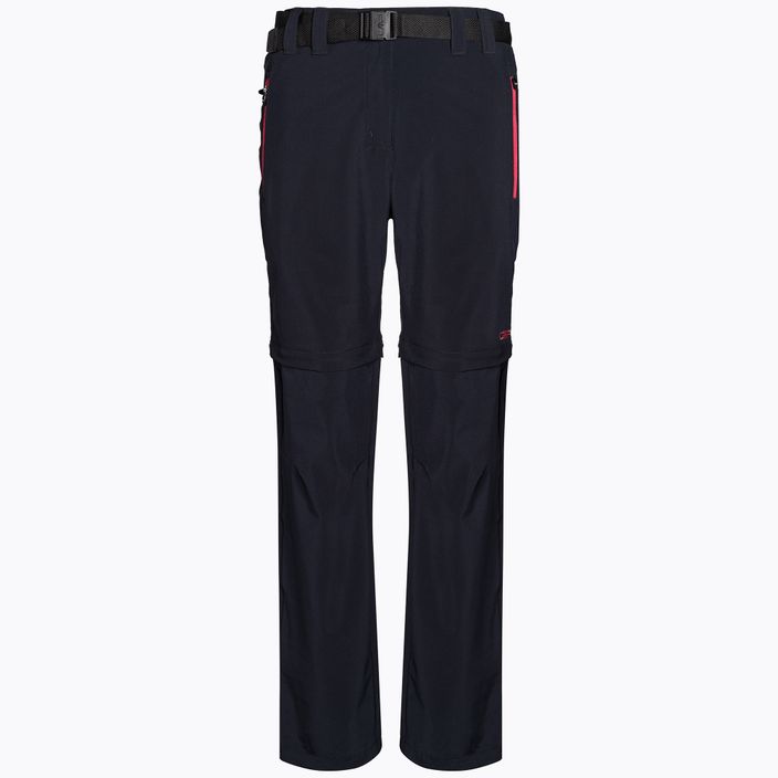 Women's CMP Zip Off trekking trousers black/pink 3T51446/05UG