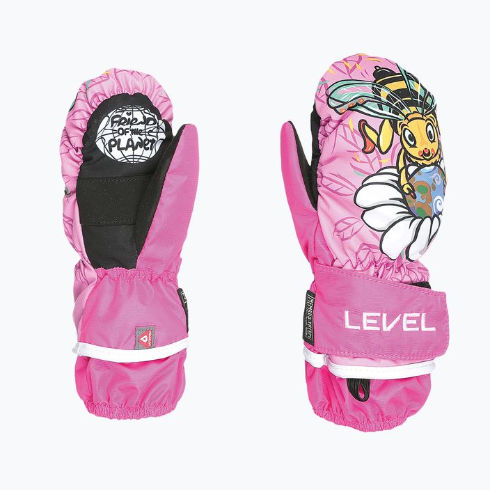 Level Animal pink children's ski gloves 6