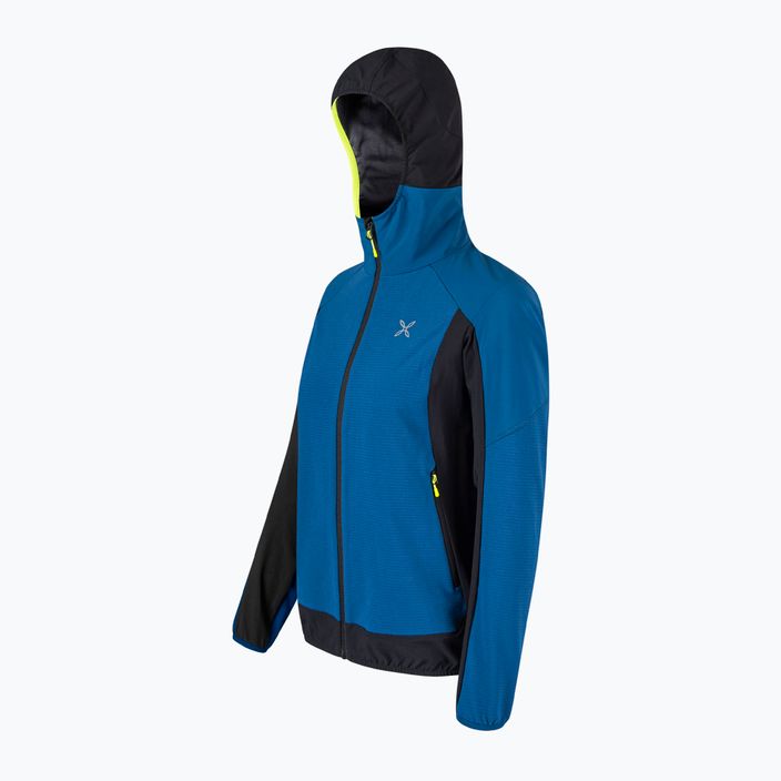 Women's Montura Premium Wind Hoody deep blue/giallo fluo jacket 3
