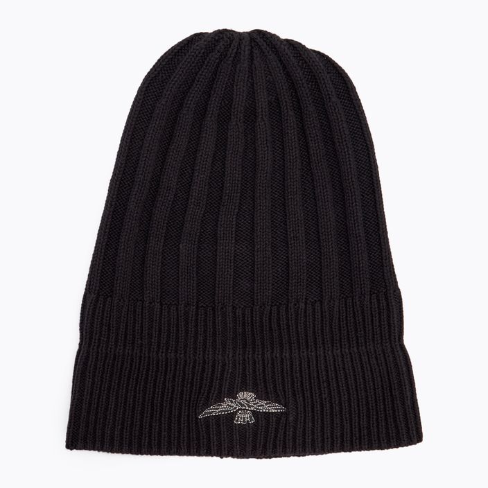 Aeronautica Militare Cotton Eagle Embroidery jet black winter cap 4