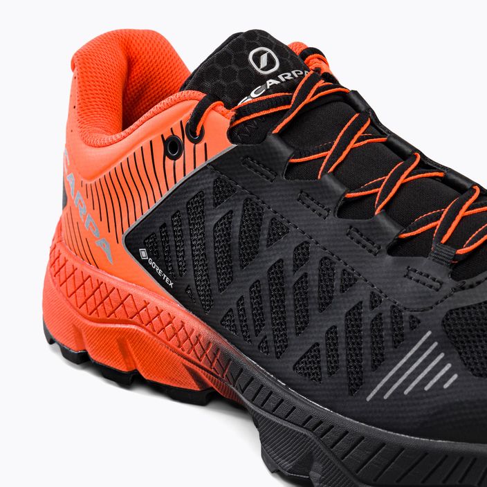 Men's SCARPA Spin Ultra black/orange GTX running shoes 33072-200/1 9