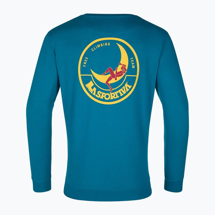 Men's La Sportiva Climbing on the Moon turchese/giallo sweatshirt 2