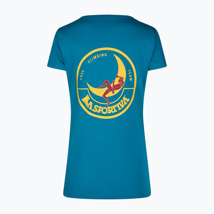 La Sportiva women's T-shirt Climbing on the Moon turchese/giallo 2