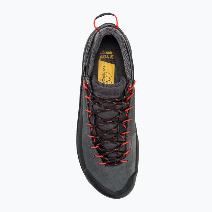 Men's La Sportiva TX4 Evo GTX carbon/cherry tomato climbing shoe 5