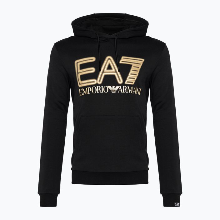 Men's EA7 Emporio Armani Train Logo Series Oversize Logo Hoodie Coft black