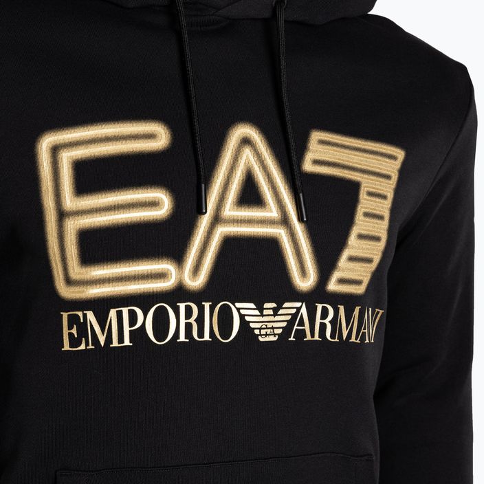 Men's EA7 Emporio Armani Train Logo Series Oversize Logo Hoodie Coft black 3