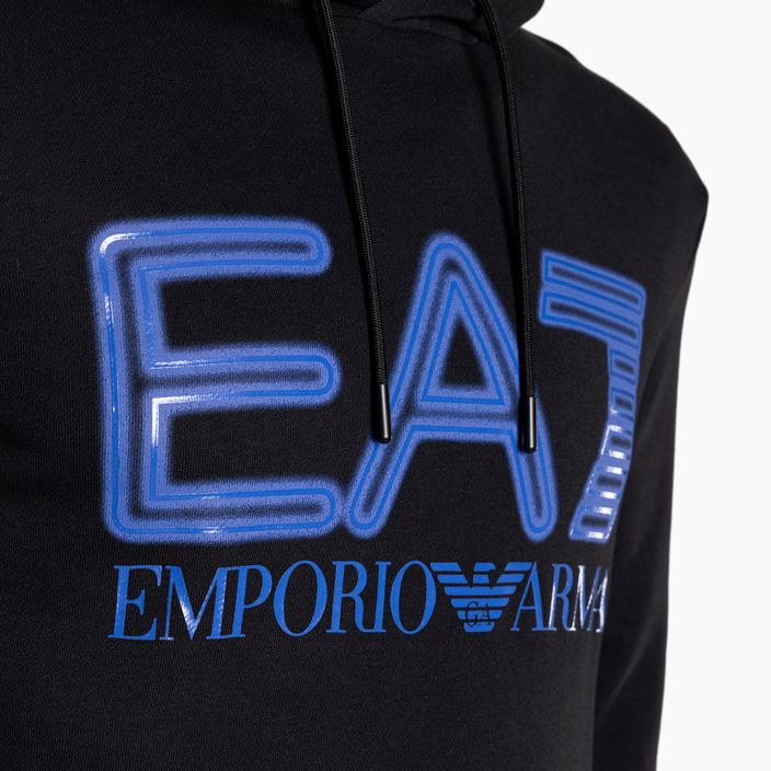 Men's EA7 Emporio Armani Train Logo Series Oversize Logo Hoodie Coft black 3