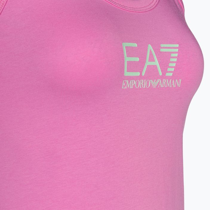 Women's tank top EA7 Emporio Armani Train Shiny cyclamen/logo aqua 3