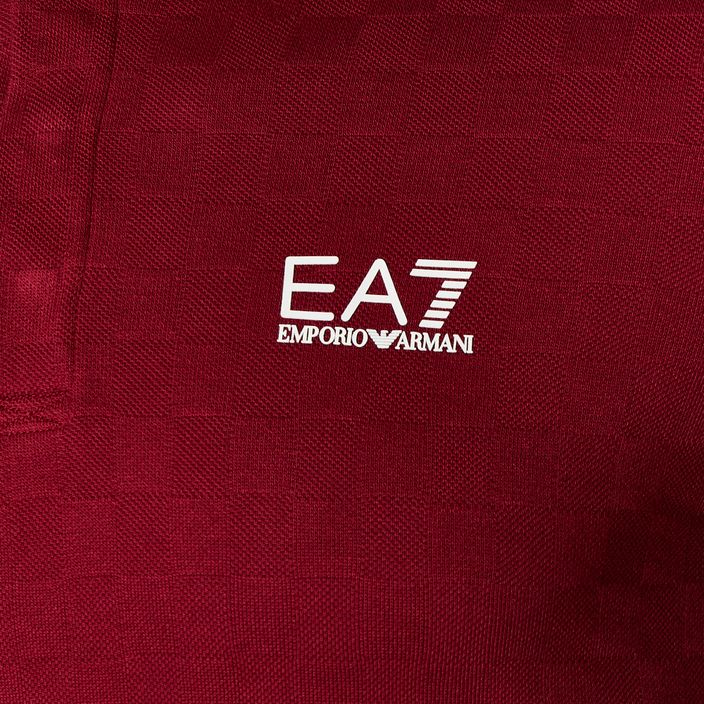 Men's EA7 Emporio Armani Golf Pro Polo Check syrah shirt 3